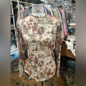 Women’s sheer western top